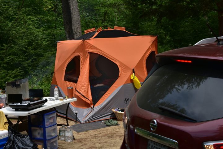 a car parked in a parking lot